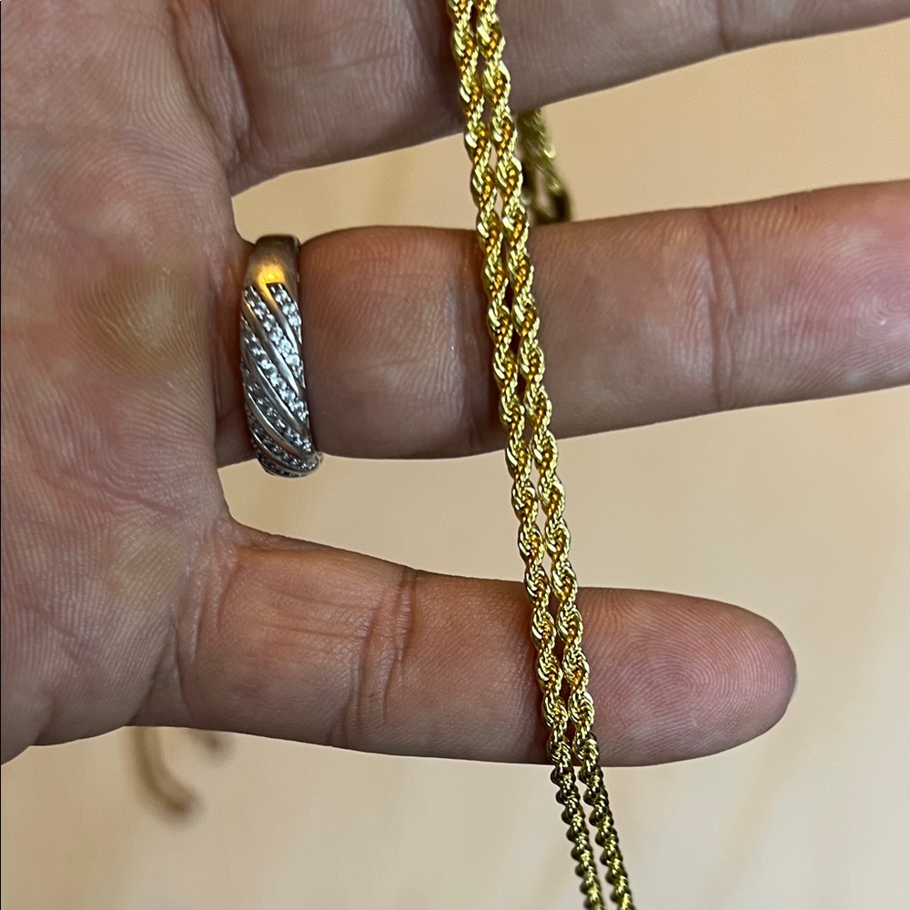 Elegant 14k stamped Gold plated Braided Necklace 22”